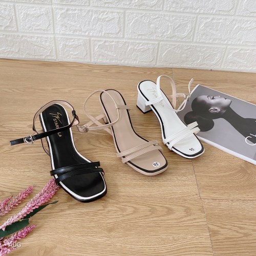 Giày Sandal nữ quai bún mảnh gót vuông