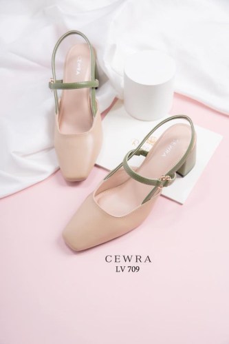 Giày cao gót 5 phân đế vuông Cewra