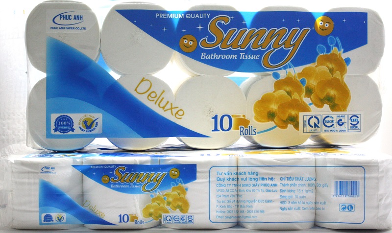 Giấy vệ sinh 10 cuộn Sunny Lan xanh