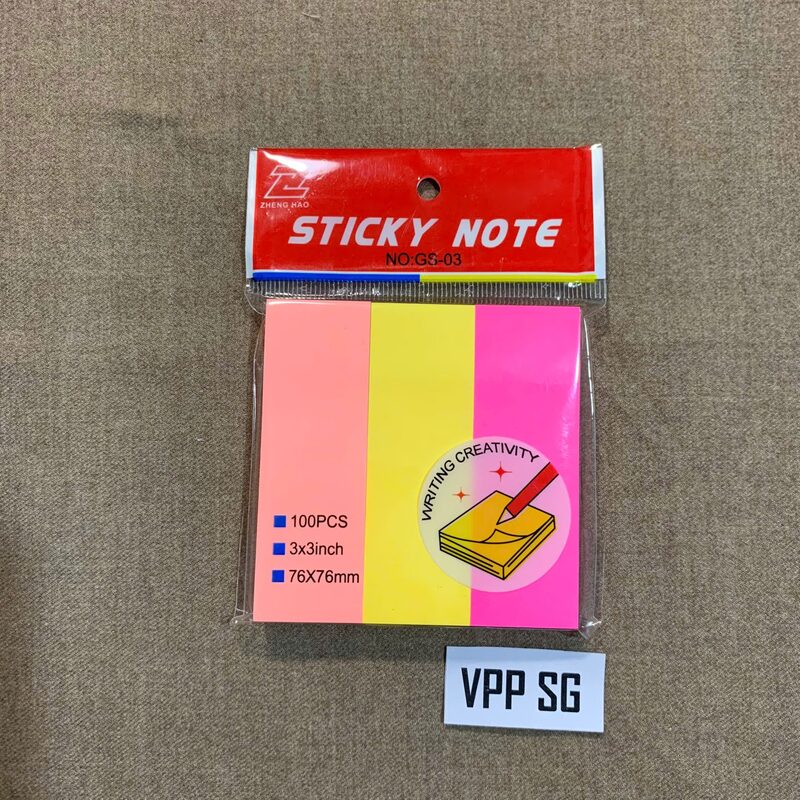 Giấy Note ghi chú 3 màu khổ 3x3