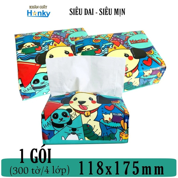 Giấy ăn gấu trúc Hanky 4 lớp cao cấp