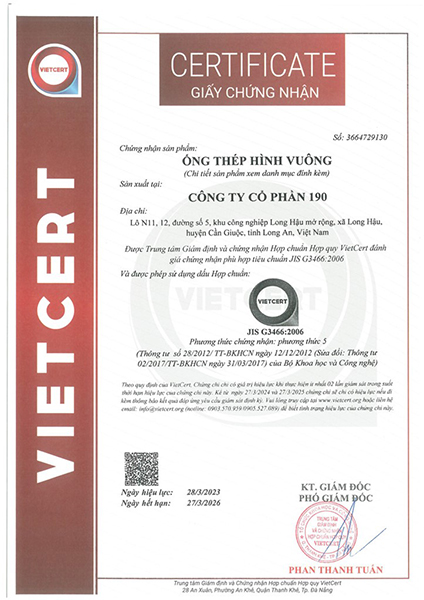 Giấy chứng nhận phù hợp tiêu chuẩn