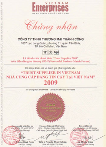 Giấy chứng nhận 2009