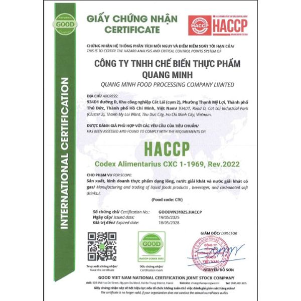 Chứng nhận HACCP