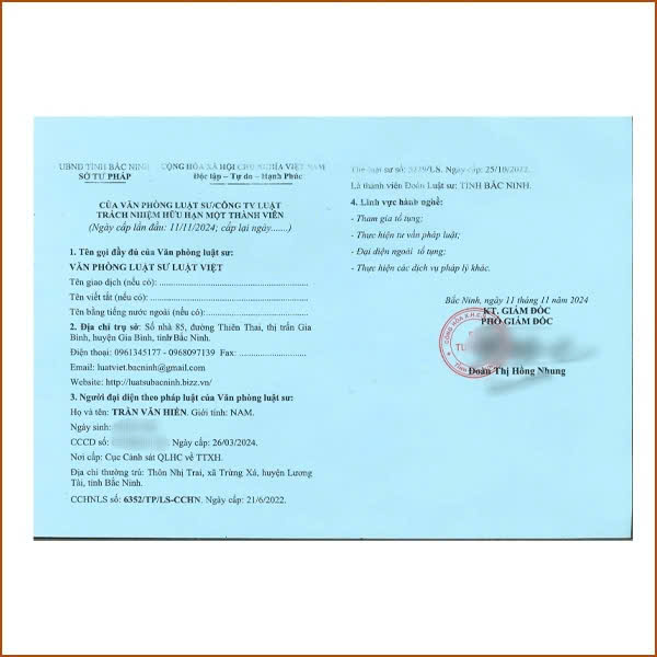 Giấy đăng ký hoạt động