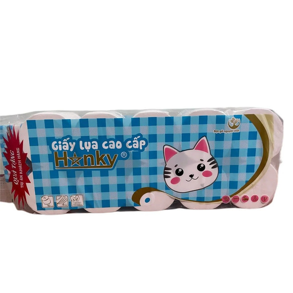 Giấy vệ sinh cuộn cao cấp Hanky 4 lớp siêu dai mềm mại