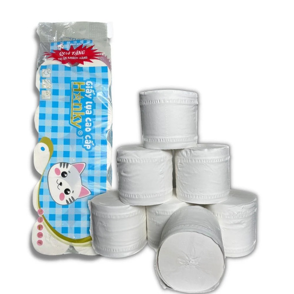 Giấy vệ sinh cuộn cao cấp Hanky 4 lớp siêu dai mềm mại