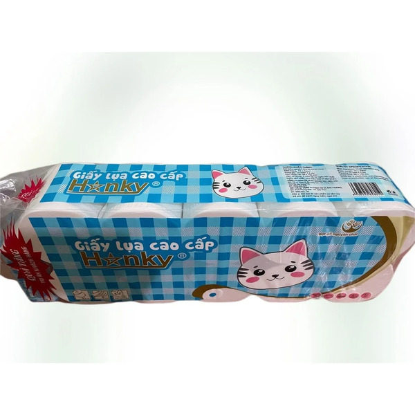 Giấy vệ sinh cuộn cao cấp Hanky 4 lớp siêu dai mềm mại