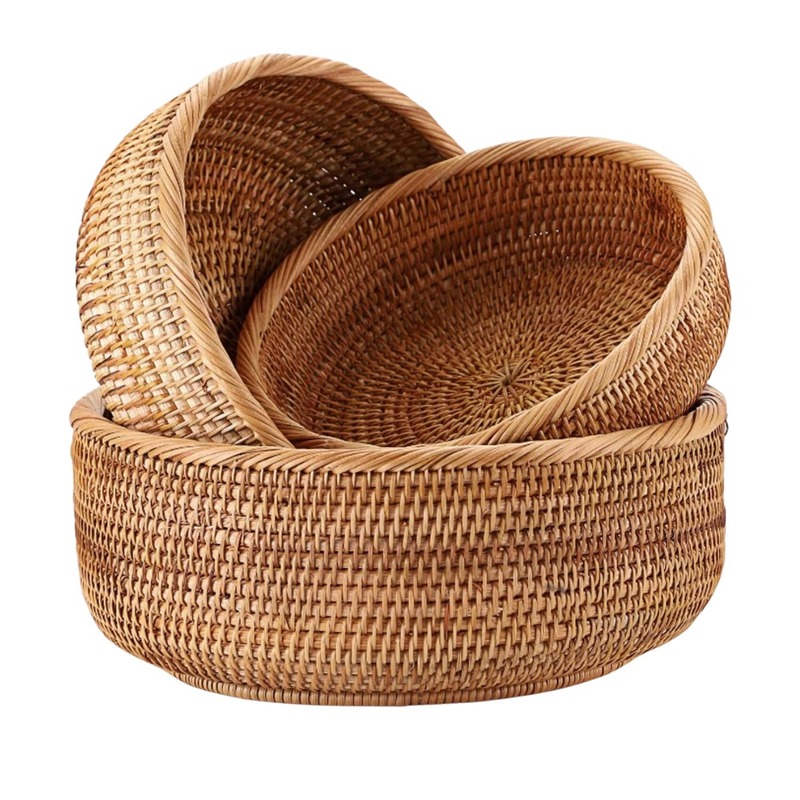Giỏ mây tròn đựng trái cây