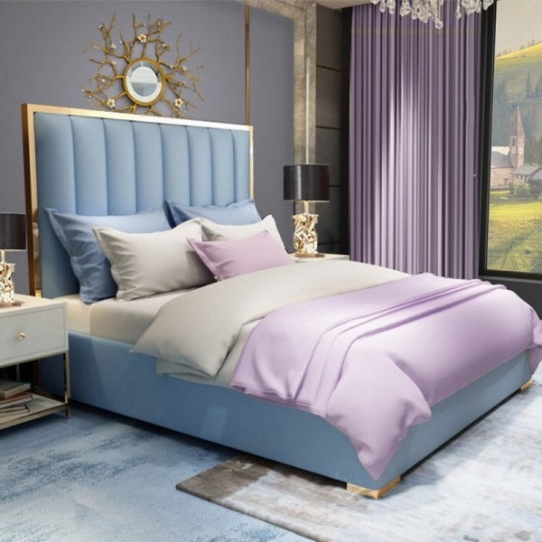 Giường ngủ hiện đại viền vàng tinh tế PB05