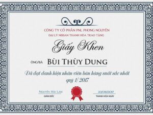 Letter head tiêu đề giấy khen