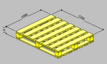 Pallet gỗ gù dùng cho băng tải