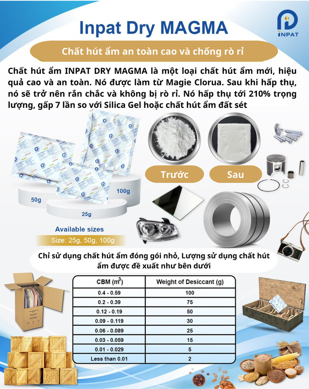 Gói hút ẩm cao cấp Inpat dry magma