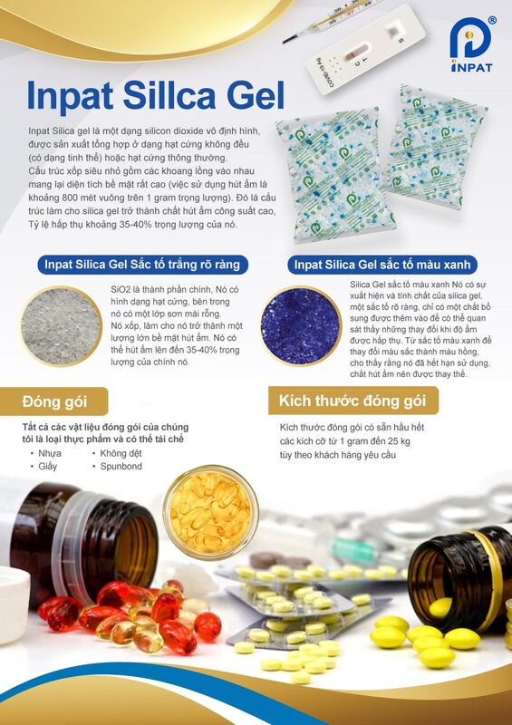 Gói hút ẩm hạt Silica gel
