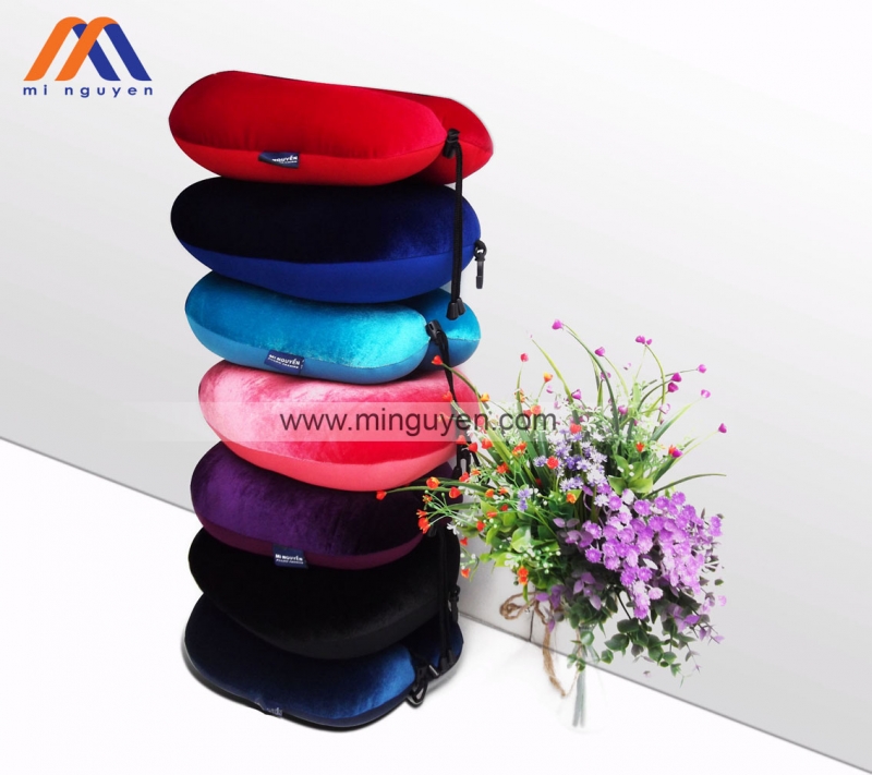 Gối kê cổ hạt 2 mặt thun - nhung