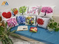 Gối tựa lưng mi nguyễn vải canvas nhiều phong các