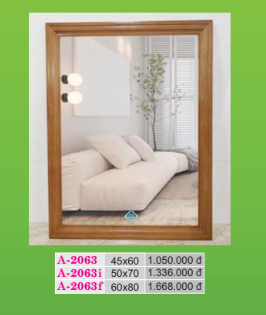 Gương soi khung gỗ sồi tự nhiên