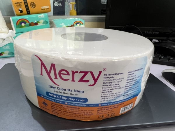 Giấy vệ sinh cuộn lớn Merzy