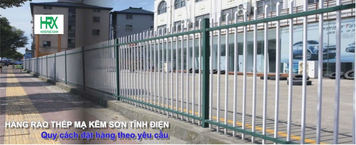 Hàng rào mạ thép sơn tĩnh điện