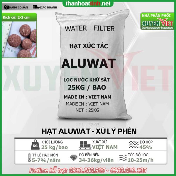 Hạt Aluwat lọc nước phèn