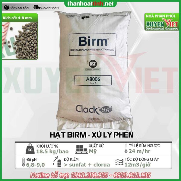 Hạt Birm lọc nước phèn
