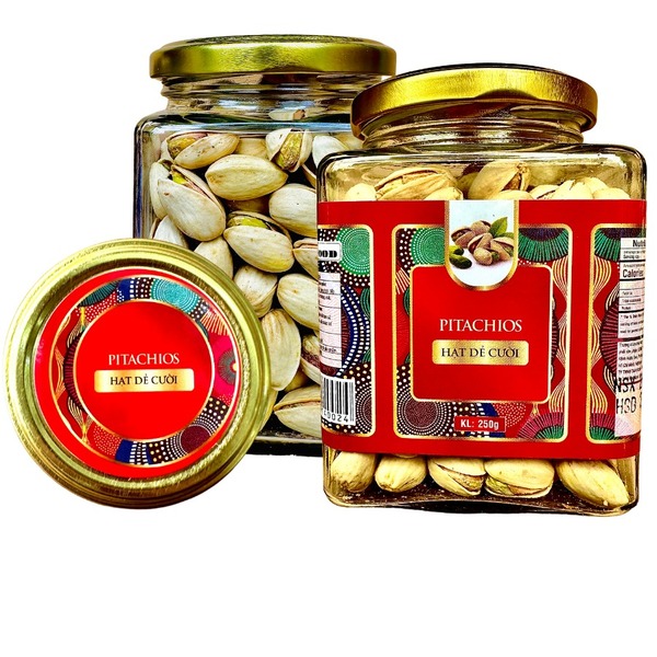 Hạt dẻ cười khối lượng tịnh 250g - Hủ thủy tinh vuông 500ml