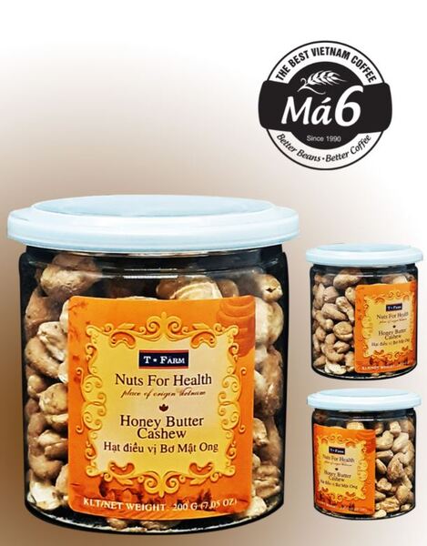 Hạt điều rang vị bơ mật ong T-Farm - Hộp 200gr