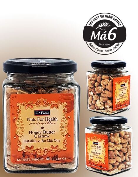 Hạt điều rang vị bơ mật ong T-Farm - Keo thủy tinh 200gr