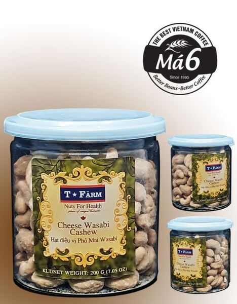 Hạt điều rang vị phô mai wasabi T-Farm - Hộp 200gr