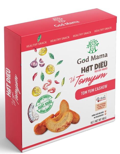Hạt điều vị tomyum - Hộp giấy cao cấp 100gr