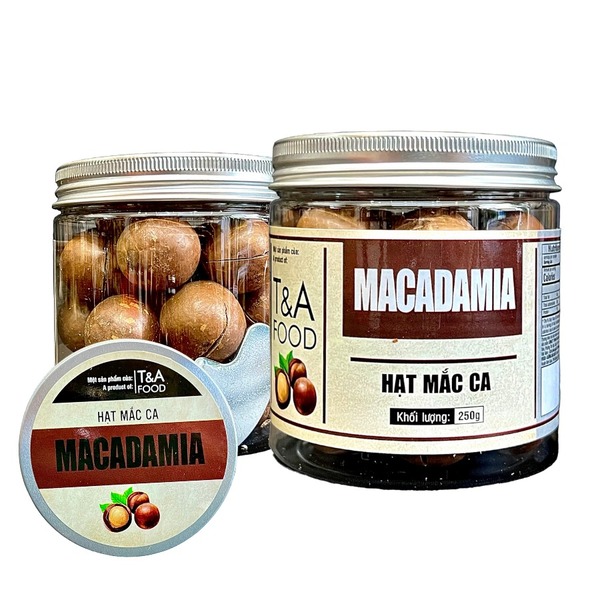 Hạt mắc ca (còn vỏ) có khóa tách, hộp nắp nhôm 250gr