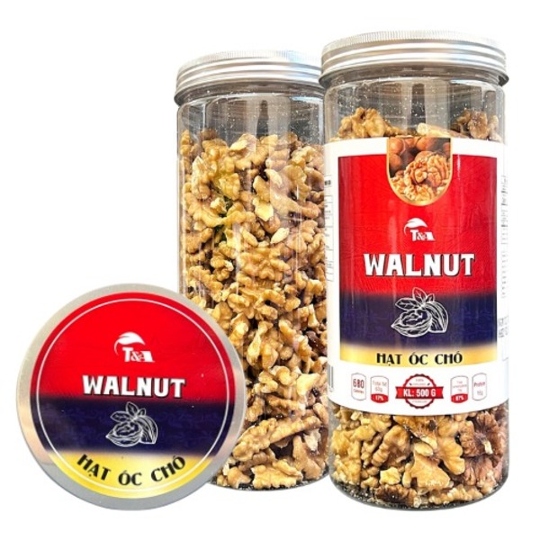 Hạt óc chó Mỹ (không vỏ) hộp nắp nhôm 500g