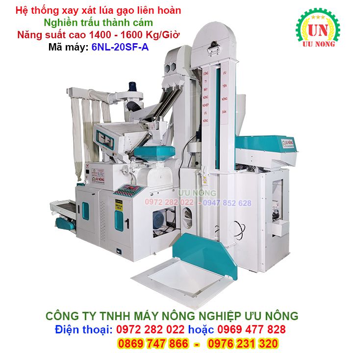Hệ thống xay xát lúa gạo liên hoàn đời mới năng suất lớn
