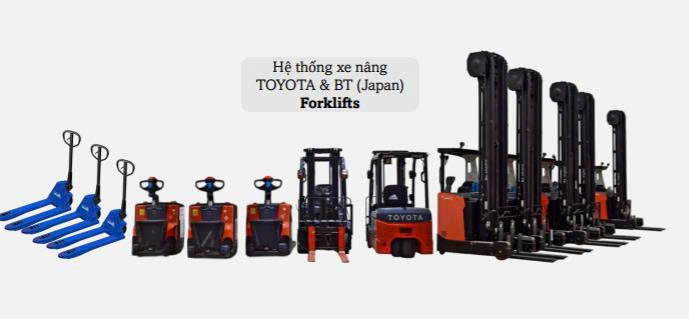 Hệ thống xe nâng TOYOTA & BT (Japan) Forklifts