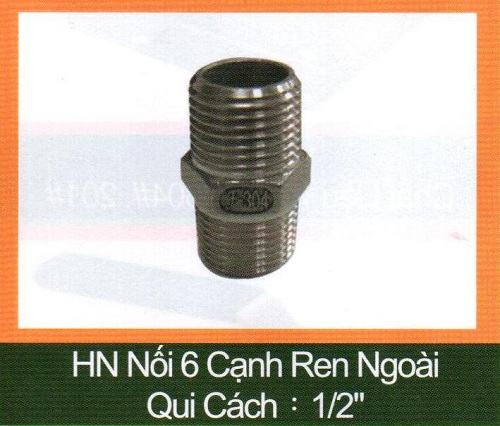 Đầu nối 6 cạnh ren ngoài inox
