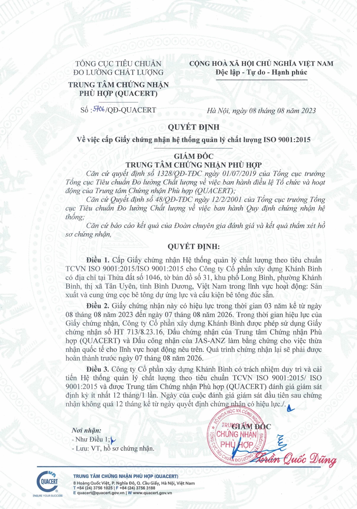 Chứng nhận