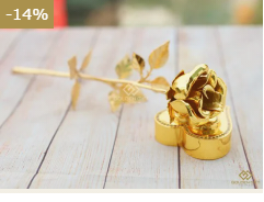 Hoa hồng mạ vàng đế trái tim