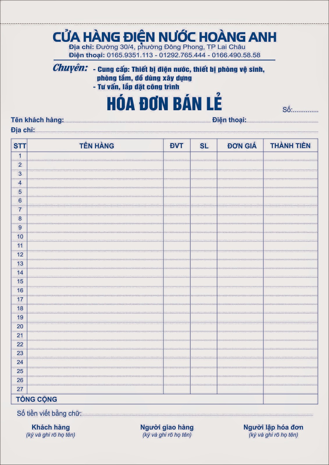 In Hóa Đơn
