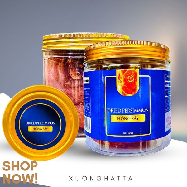 Hồng sấy dẻo - Hộp 220g tem xanh đỏ