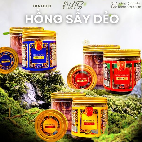 Hồng sấy dẻo - Hộp 250g tem xanh đỏ vàng