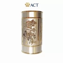Hộp đựng trà pewter mạ vàng 24k