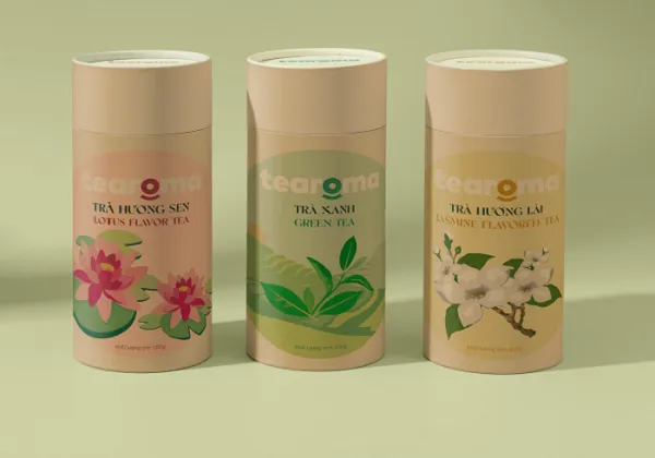 Hộp giấy đựng trà hình trụ tròn