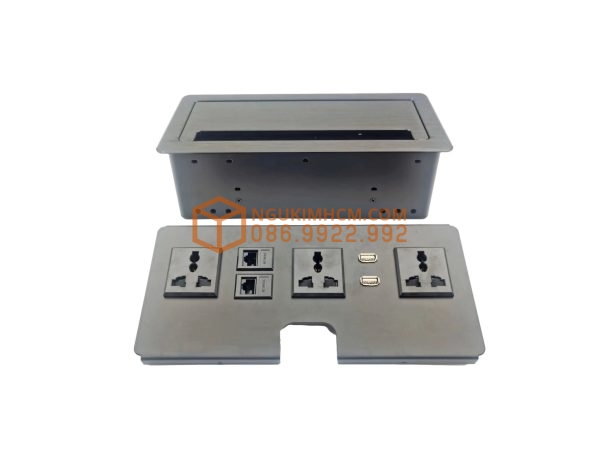 Hộp ổ điện âm bàn văn phòng có cổng Lan