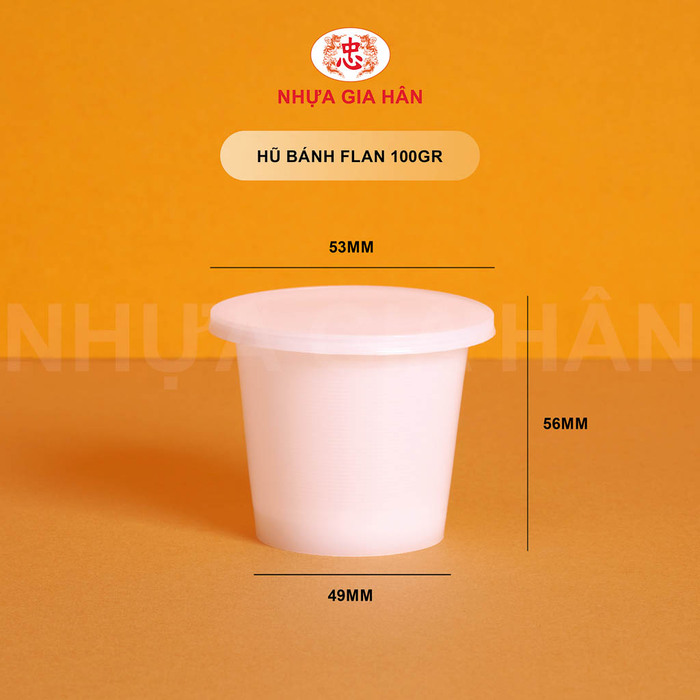 Hũ bánh flan nhựa PP 100g