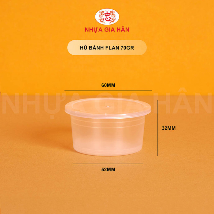 Hũ bánh flan nhựa PP 70g