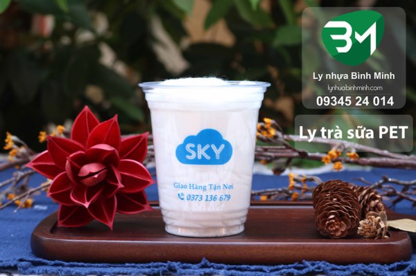 In ly nhựa trà sữa