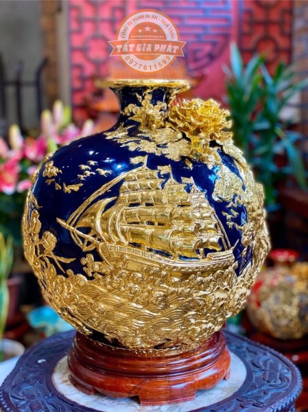 In bình gốm sứ