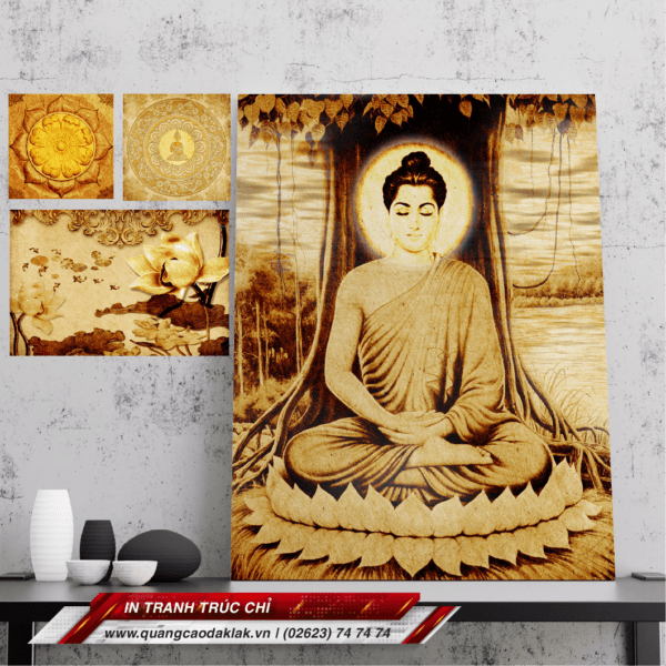 In tranh trúc chỉ Đức Phật