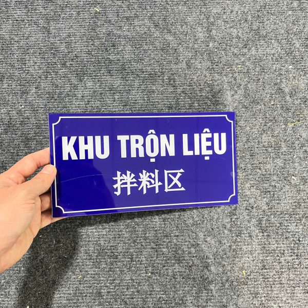 In bảng tên phòng khu vực trộn liệu