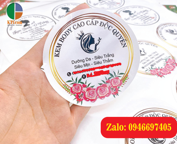 In decal nhựa hình tròn